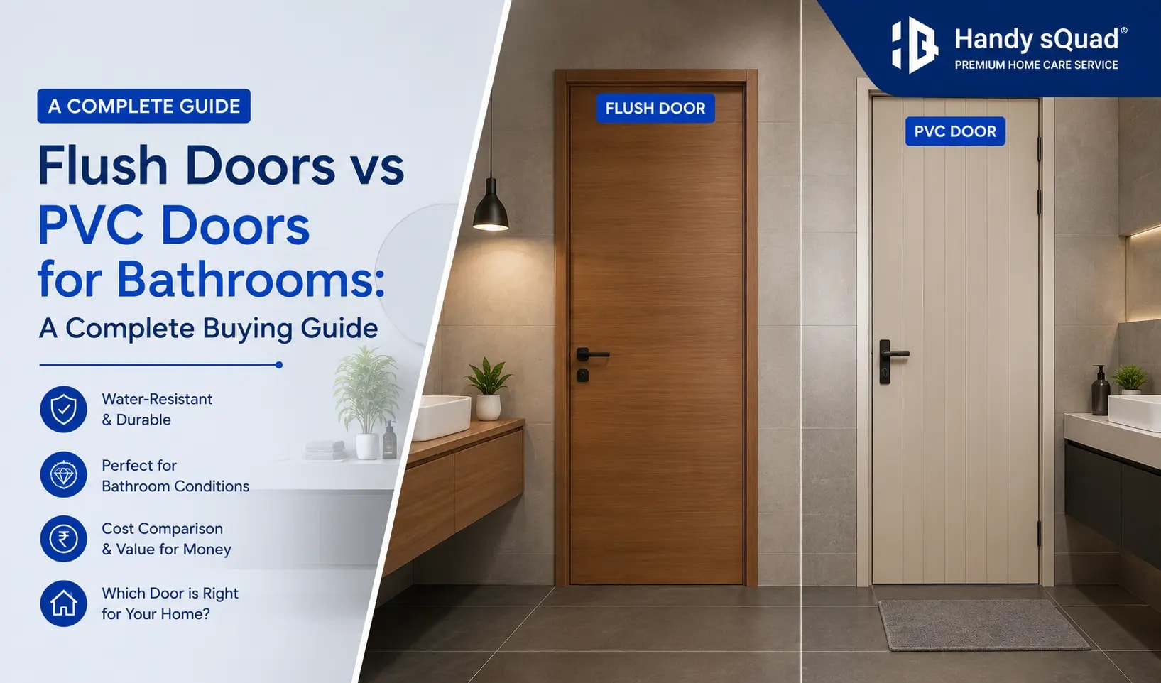 Flush Doors vs PVC Doors for Bathrooms: A Complete Buying Guide