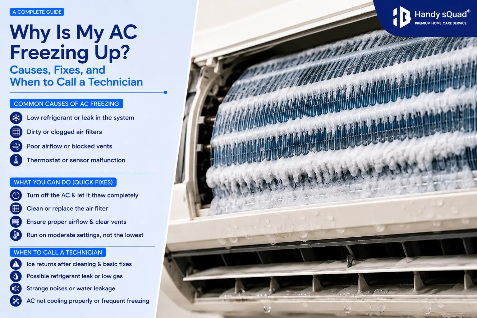 Why Is My AC Freezing Up Causes, Fixes, and When to Call a Technician