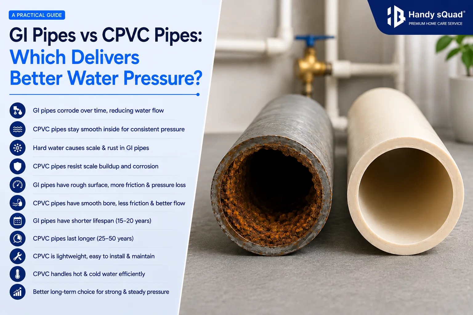 GI Pipes vs CPVC Pipes Which Delivers Better Water Pressure