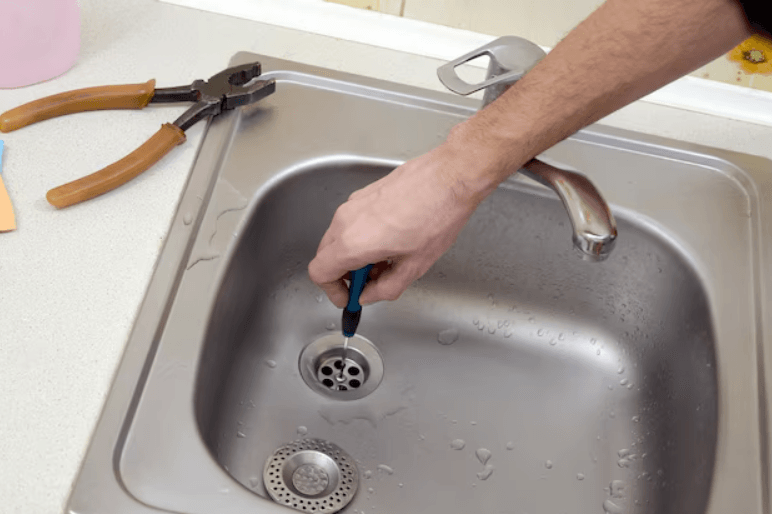 Blocked sink drain repair
